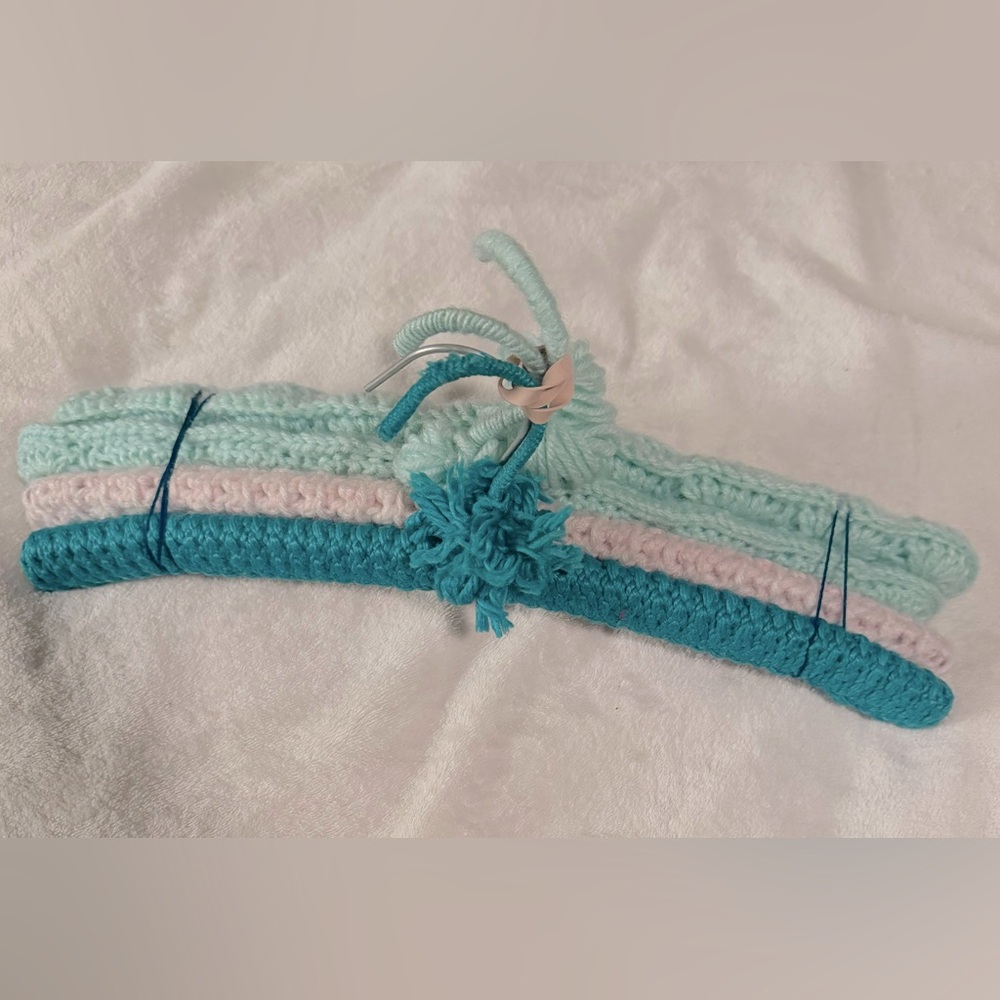 Set of 4 handcrafted crocheted hangers
